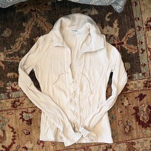 Reformation Ribbed Lace-Up Top